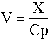 V is X/Cp