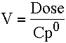 V calculated as dose/Cp(0)