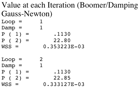 Intermediate results from Boomer (DGN Method)