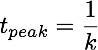 Time of maximum concentration, t<sub>peak</sub>, versus time, where kel = ka