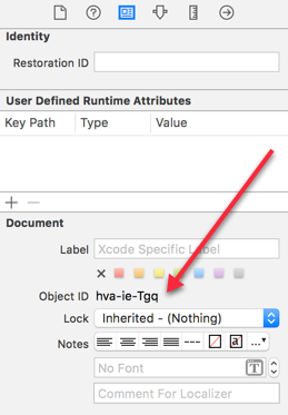 Object ID in the Identity Inspector